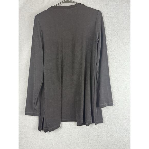 Women’s Chico Travelers Black Button Up Sweater Size 0 V-neck USA 95% Acetate 5% - Picture 6 of 7